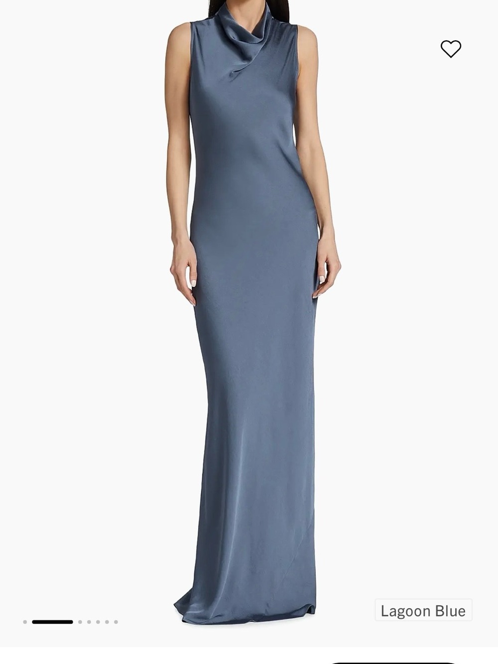 Veronica Beard Lagoon Blue Satin Cowl Neck Wedding Gown